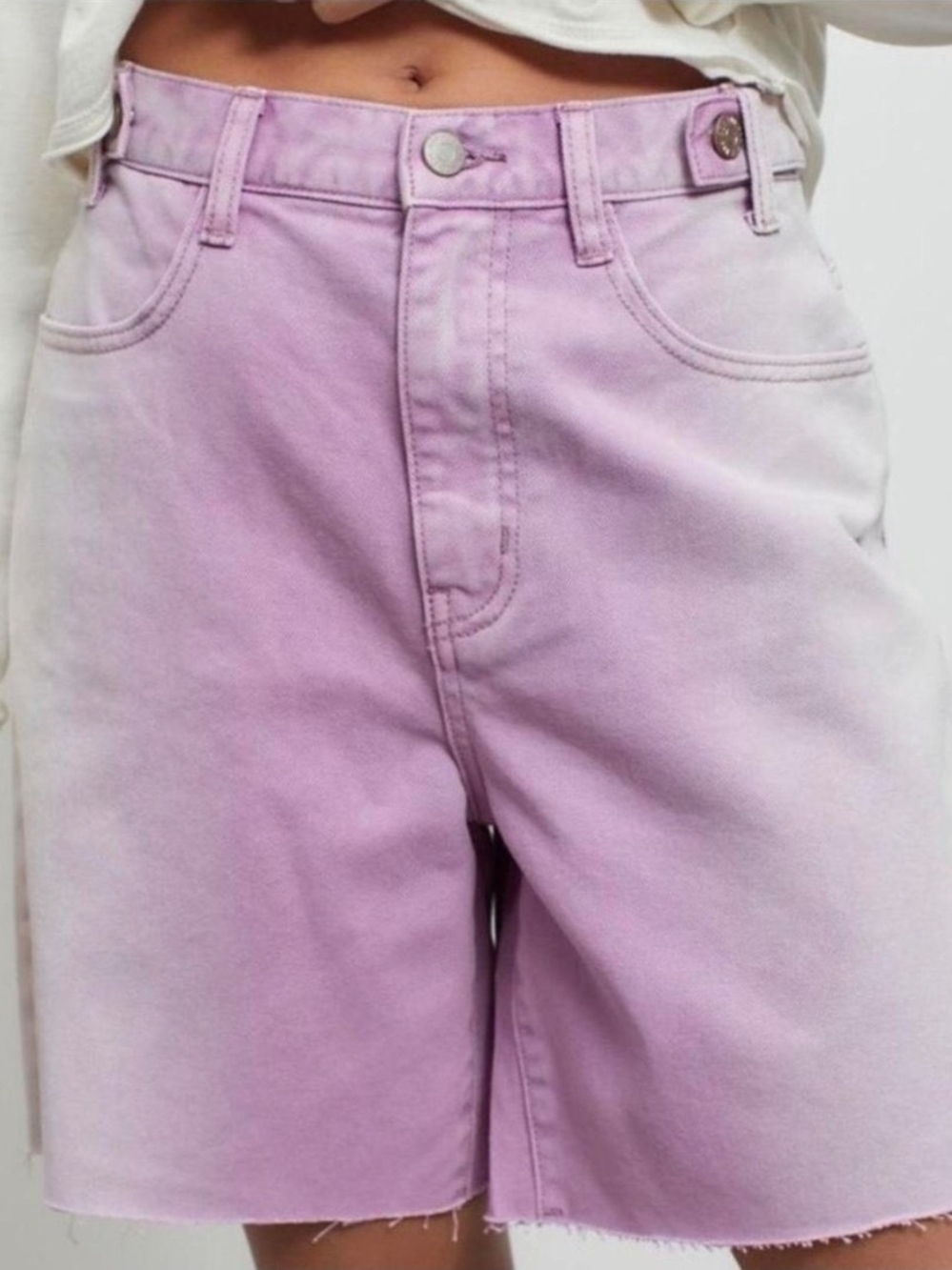 ✏️ NWT SOLD OUT BDG Purple Ombre Carpenter Denim Shorts Raw Hem